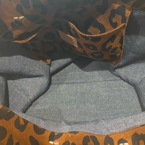 Clare V. Simple Tote in Leopard Suede (Cognac Pablo Cat) - Picture 11 of 11